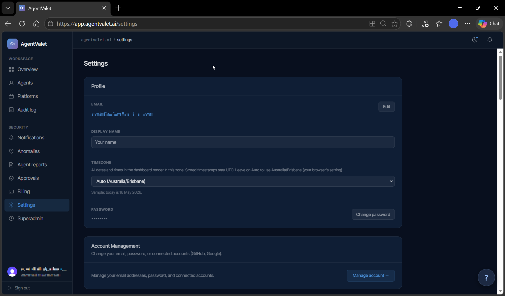 Settings page showing the Owner ID field with a copy button